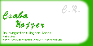 csaba mojzer business card